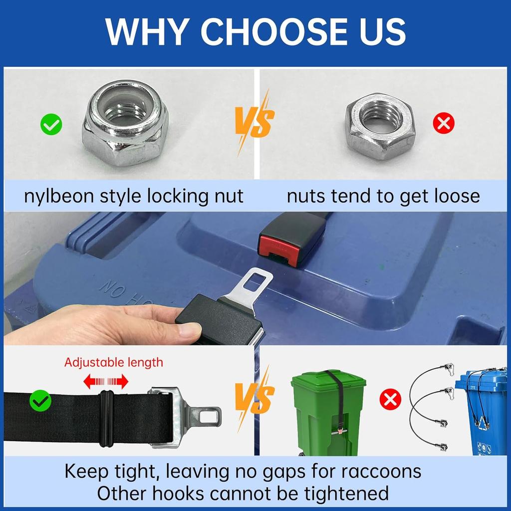 Bear Proof Trash Can Lid Lock, Garbage Can Locks for Animals, Trash Can Straps for Raccoons, Raccoon Proof Garbage Can Lock Bear Trash Can Lock Bear