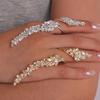 Copper Engagement Rhinestone Rings Shiny Simplicity Female Leaf Ring  Valentine Day Gifts