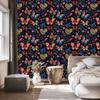 Wallpaper Colorful Butterflies Black and Navy Blue for Living Room and Bedroom 50x1000