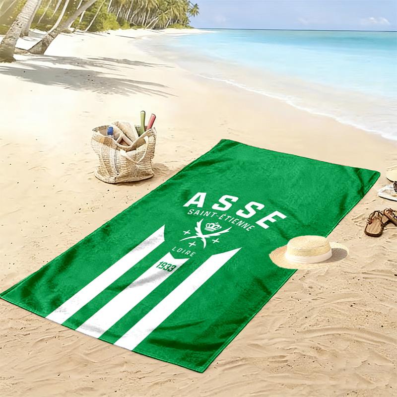 AS Saint-Étienne Print Beach Towel, Large Soft Quick Dry Towel for Beach Camping Swimming
