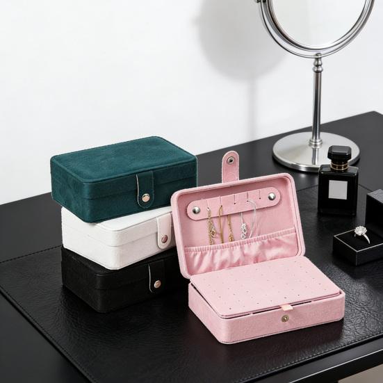 Plush Velvet Jewelry Box Small Travel Jewelry Case Organizer Portable Mini Display Storage Box for Rings Earrings Necklaces