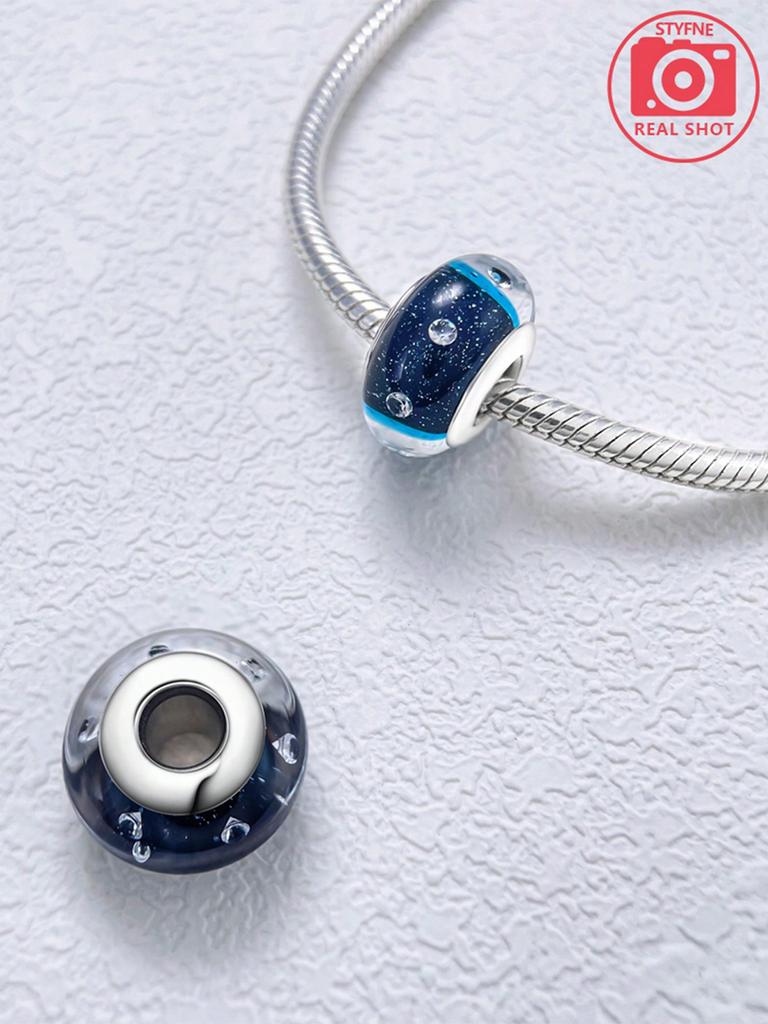 Charms Plata Bubble Glass Beads Charm Copper Plated Fit Charms Copperoriginal Bracelet For Jewelry Making Diy Charm