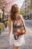 Damen Leder Patchwork Rucksack – Einzigartig und Stilvol