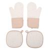 Oven Mitts Pot Holders Set 500 Degrees F Silicone Kitchen Oven Gloves Potholders Anti Slip Washable for Cooking Baking