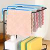 Iron Dishcloth Storage Rack Wall Mounted Black/White Drying Drain Rack with Removable Drip Tray Space-Saving Soap Sponge Holder