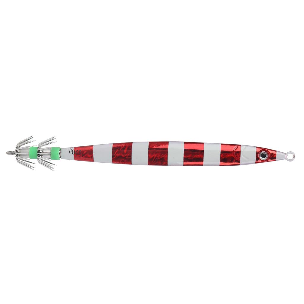 Artificial Baits Fishing Metal Lure Luminous Squid Jigs Lifelike Swimbait with HookRed