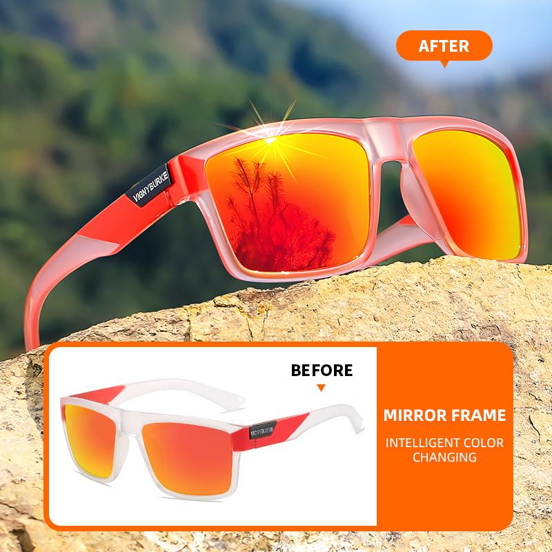 Classic Square Frame Sunglasses, UV400 Protection, Novel Photochromic Frame for Men And Women