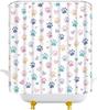Cat Dog Paw Print Shower Curtain Cute Colorful Animal Pet Paw Print Fabric Bathroom Decor Curtains with Hooks, 70" Wx70 H