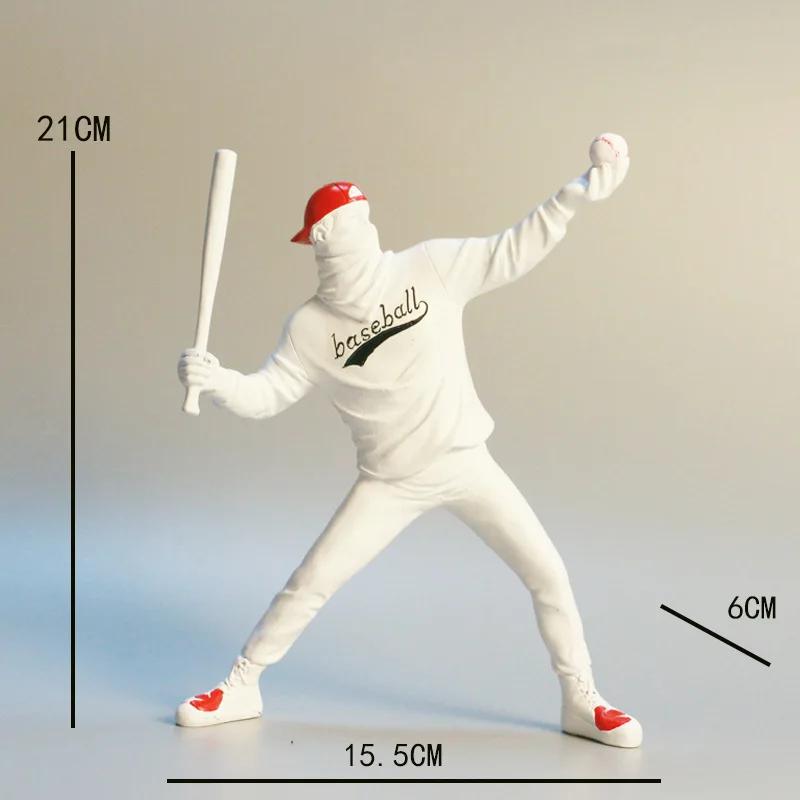 

Декор для дома Смола Уличная Абстрактная Статуя Скульптура Фигурка Фигурка Бейсбольная Фигурка Игрушка Кабинет Домашний Интерьер Декор Украшение белый
