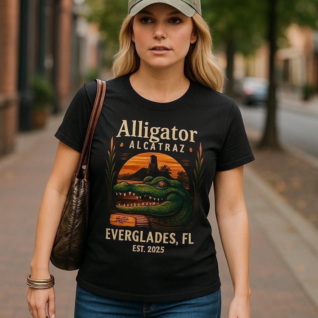 Alligator Alcatraz Everglades Florida Unisex Softstyle T-Shirt, Prison, Wildlife M