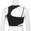 Sommer Dame Mote Street Style Ensfarget Asymmetrisk Spice Girls Utklippet Tanktopp