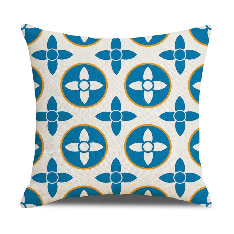 Nordic Yellow Ethnic Style Geometric Linen Cotton Linen Cushion Cover Sofa Car Interior Decoration Bedside Backrest Pillow Ins