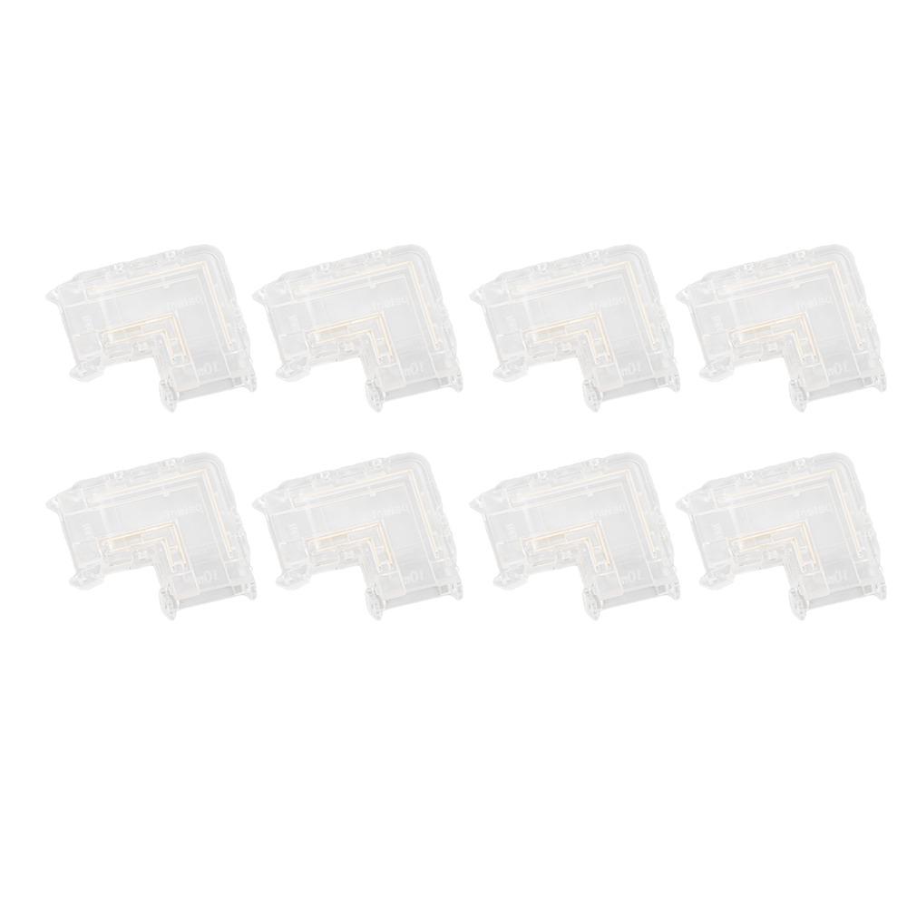 8pcs Transparent COB Connector Solderless L Shaped Connector  For Double Color LED Strips