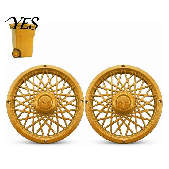 Outdoor Trash Can Accessories Rim Cover, Modern Decorative Wheel Spider-Spoke Residential Upgrades Style Accessory for Standard Garbage Bin