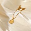 Ins Trendy French Style Women Sweater Chain Jewelry Necklaces Stainless Steel Body Sketch Square Pendant Necklace