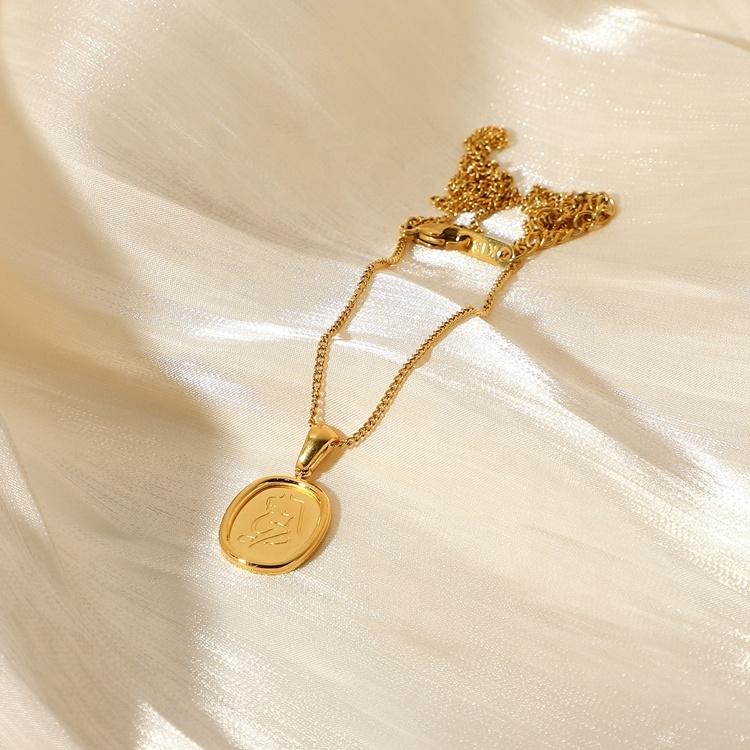 Ins Trendy French Style Women Sweater Chain Jewelry Necklaces Stainless Steel Body Sketch Square Pendant Necklace