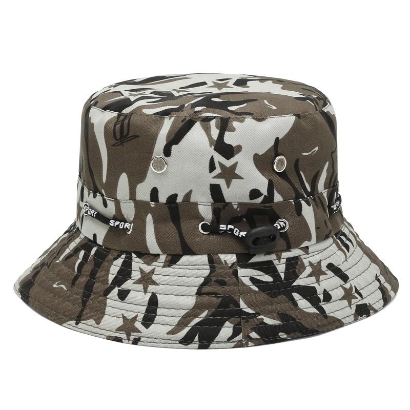 Camo Fisherman Hat Collapsible Sun Hat Spring Summer Men's and Women's Fishing Breathable Sun Hat Casual Outdoor Hiking