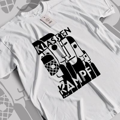 Klassen Kampf T Shirt GerUnisex Class Struggle Abstract Socialist ArT Minimalist Linocut Top Vintage Washed Casual Fashion Stylish