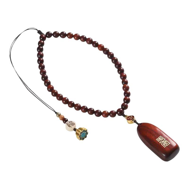 Sandalwood No-Worry Car Pendant: High-End Rearview Mirror Ornament for Men & Women