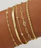 Fashionable Five-Piece Metal Chain Bracelet Set - Personalized European and American Style