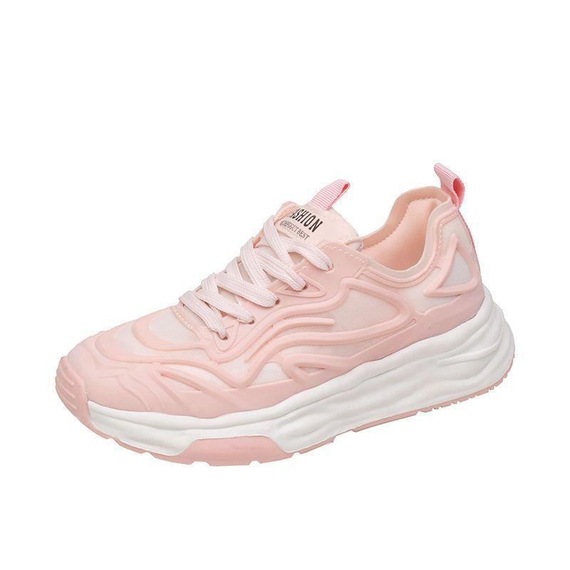 

Thick-soled explosive mesh shoes mesh dad shoes women s 2024 new spring women s shoes versatile fashion breathable sneakers 40 рожевий