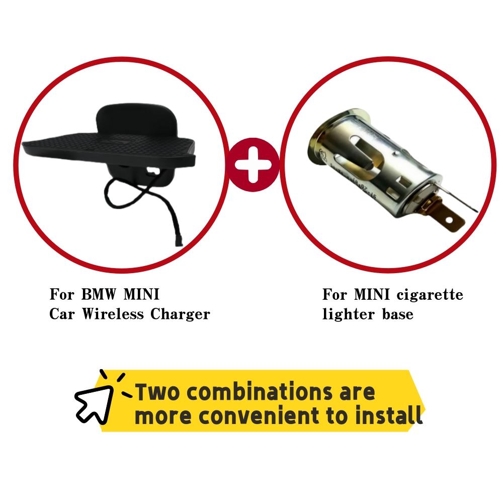

Car Wireless Charger For BMW Mini One Cooper S Hatch F55 F56 2014-2023 Fast Charing Accessories Plate Mobile Phone Holder 15W 3 CoilS