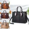 Crossbody Large Handbag With Crocodile Textured Pu Material For Daily Use