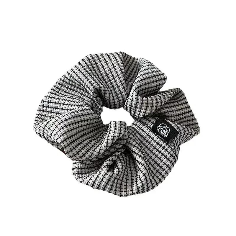Vintage Plaid Elastic Hair Bands New Fashion Scrunchie Women's Elegant Hair Ties Designer Ponytail Holder Girls Hair Accessories