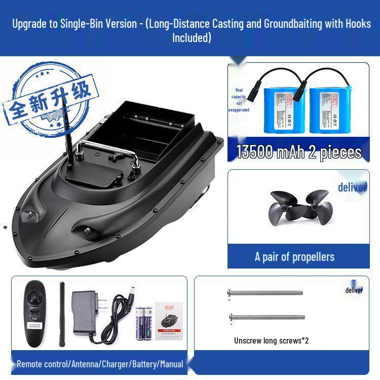 Smart 600m Remote Control High-Power Bait Boat with Constant Speed Cruise & Auto Unhooking Function for Fishing.