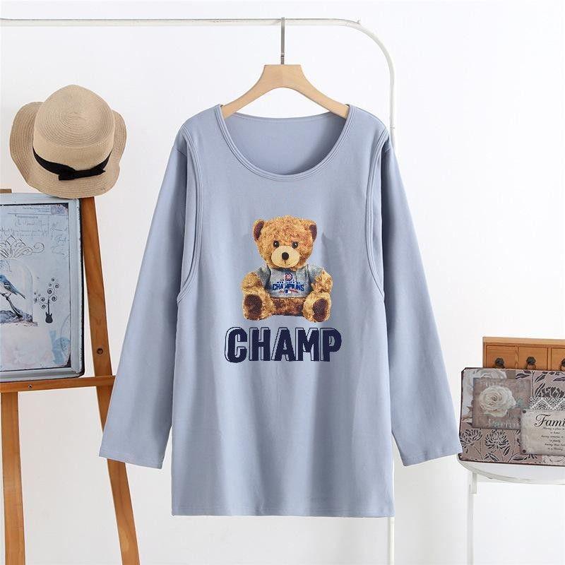 Maternity Long Sleeve Nursing Top - Stylish Spring & Autumn Wear for Postpartum and Breastfeeding Moms