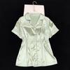Solid Color Hollow Lace Edge Pajamas Summer Women'S Ice Silk Summer Short-Sleeved Shorts High-End Home Set