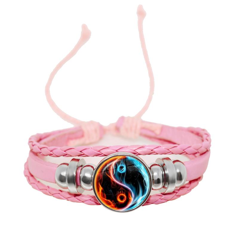 One piece Yin Yang Tai Chi rope bracelet black and white braided leather bracelet bracelet women's gift