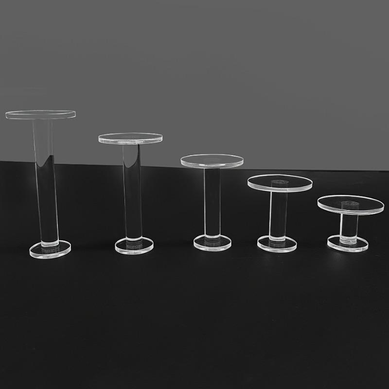 5 Stück durchsichtiger Acryl-Stufen-Rund-Display-Ständer für Anime-Figuren Modell-Vitrine Schmuck Parfüm-Display-Basis Schmuck-Türme