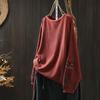 2026 Artistic Color Block Sweater: Retro Simple Round Neck, Soft Slimming, Versatile Casual Top for Women