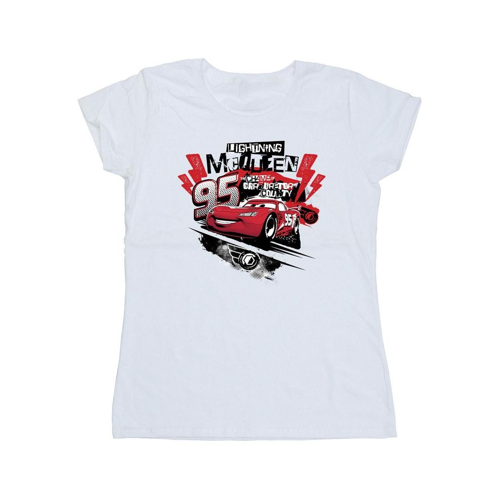 Disney Womens/Ladies Cars Lightning McQueen Collage Cotton T-Shirt