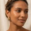 Golden C-Shape Earrings Set Textured Seashell Dangle Earrings  Jewelry Accessories