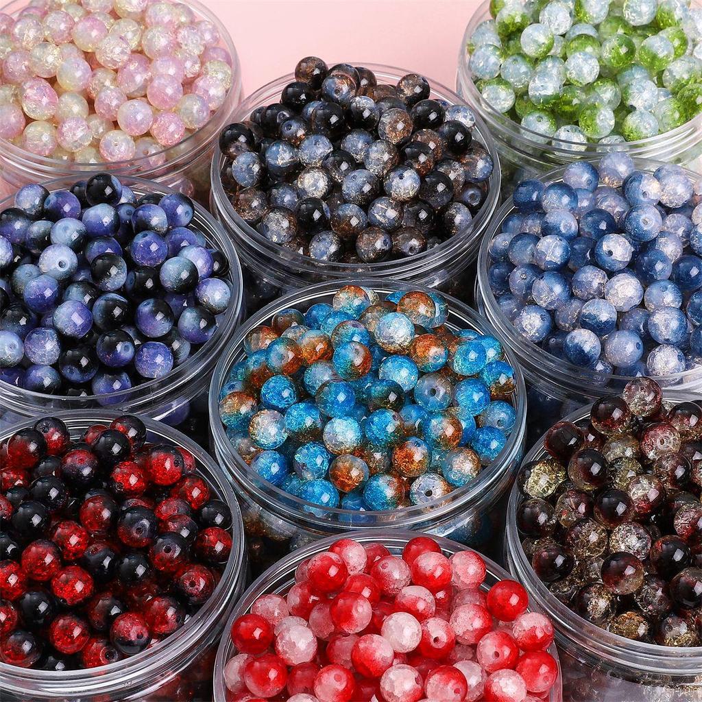 10mm Round Glass Beads: Hand-Woven Bracelet & Necklace DIY Material, Handmade Accessories