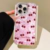 Summer Cherry Fruit Women Water Texture Phone Case for Iphone 16 15 14 7 8 Plus 13 11 12 Pro Max X XS XR SE 2022 2020 16e Cover