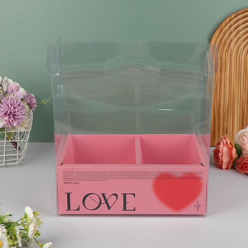 Pet Clear Cake Bag Gift Box With Handle Flower Storage Boxes Party Favor Decorative Engagement Proposal Celebration Ceremony