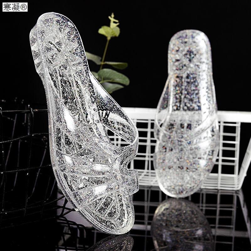 Fashion 2025Sandals Shoes Women Transparent Jelly Slippers Female Beach Slides For Ladies Shoes and Sandals Size White Orange Red
