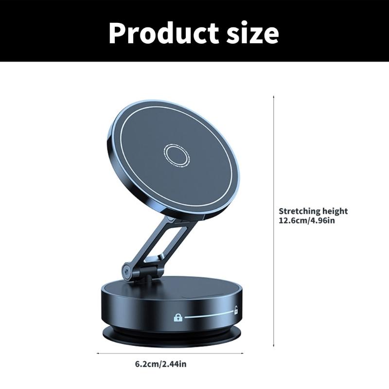 Foldable Car Phone Bracket Magnetic Stand 360 Degree Rotation Adjustable with Double Suction Technology for Easy Viewing