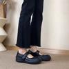 Spot version~ thick-soled round head Velcro shallow mouth single shoes women's 2025 summer new versatile casual Mary Jane shoes