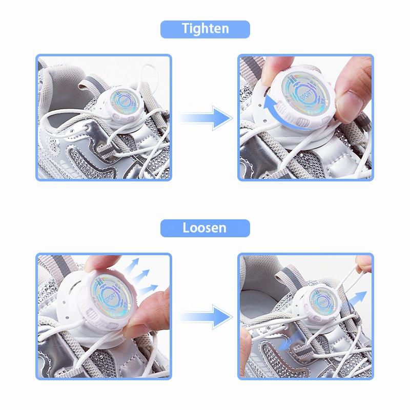 Install Simple Swivel Buckle Laces Automatic Shoelaces Without Ties Unisex Thick Rope Tennis Sneakers Shoelace Shoe Accessories