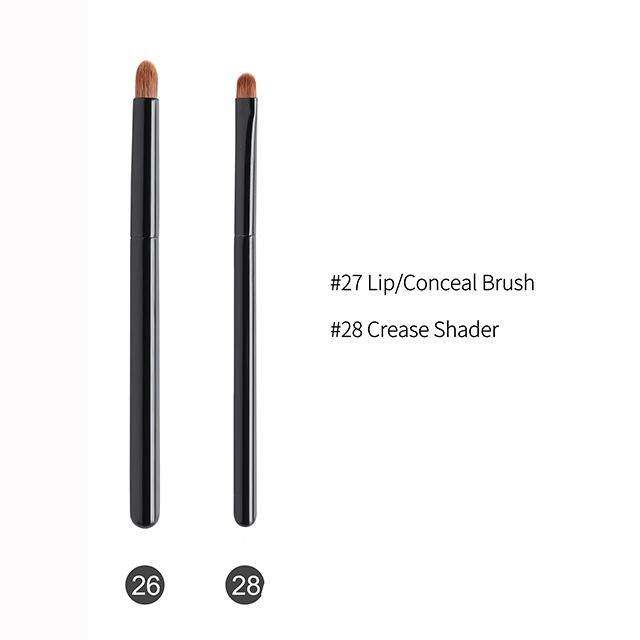 OVW 2 Stück Ziegen-Profi-Kosmetik-Make-up-Pinsel, Werkzeuge, natürliches Haar, schwarze Malerei, Holzgriff, Brochas Maquillaje Pelo Natura