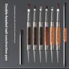 Sandalwood Line Nail Art Pen Double Headed Brush Nail Construction Pen High Quality Paintings Pen Nail Tools