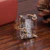 Luxury Designer Transparent Crystal Earrings Stud Ring Square Winding Gold Color Vintage Jewelry High Quality Accessories