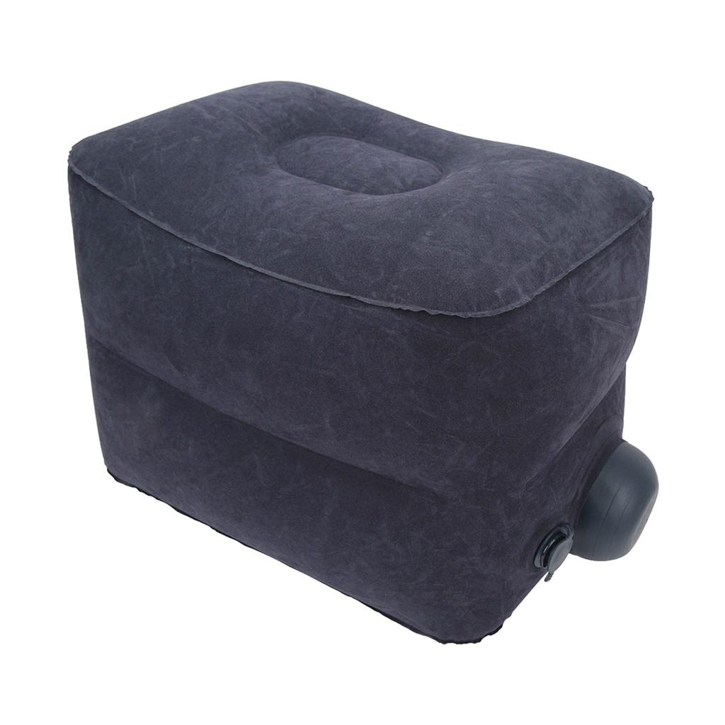 Foot Rest Pillow Inflatable Two Layer Single Air Valve PVC Flocking Portable Reducing Fatigue