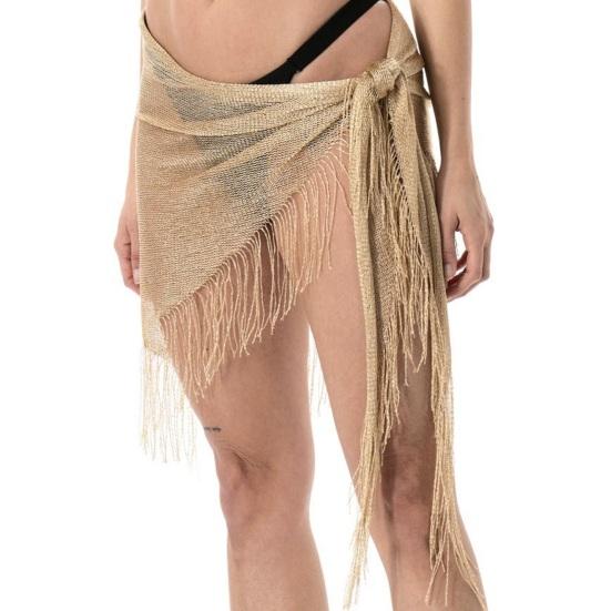 Hip Hop Headscarf Multi-Use Turban Triangle Scarf with Tassel Design Glossy