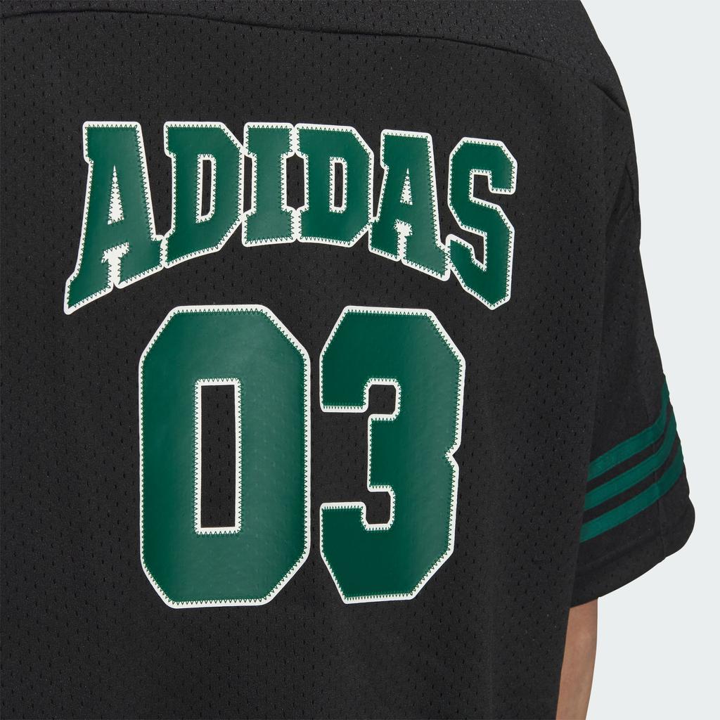 Adidas ორიგინალური რეტრო ქუჩის კალათბურთის მაისური ზოლიანი ლოგოთი დაბეჭდილი უნისექსის ტოპები შავი JC6803