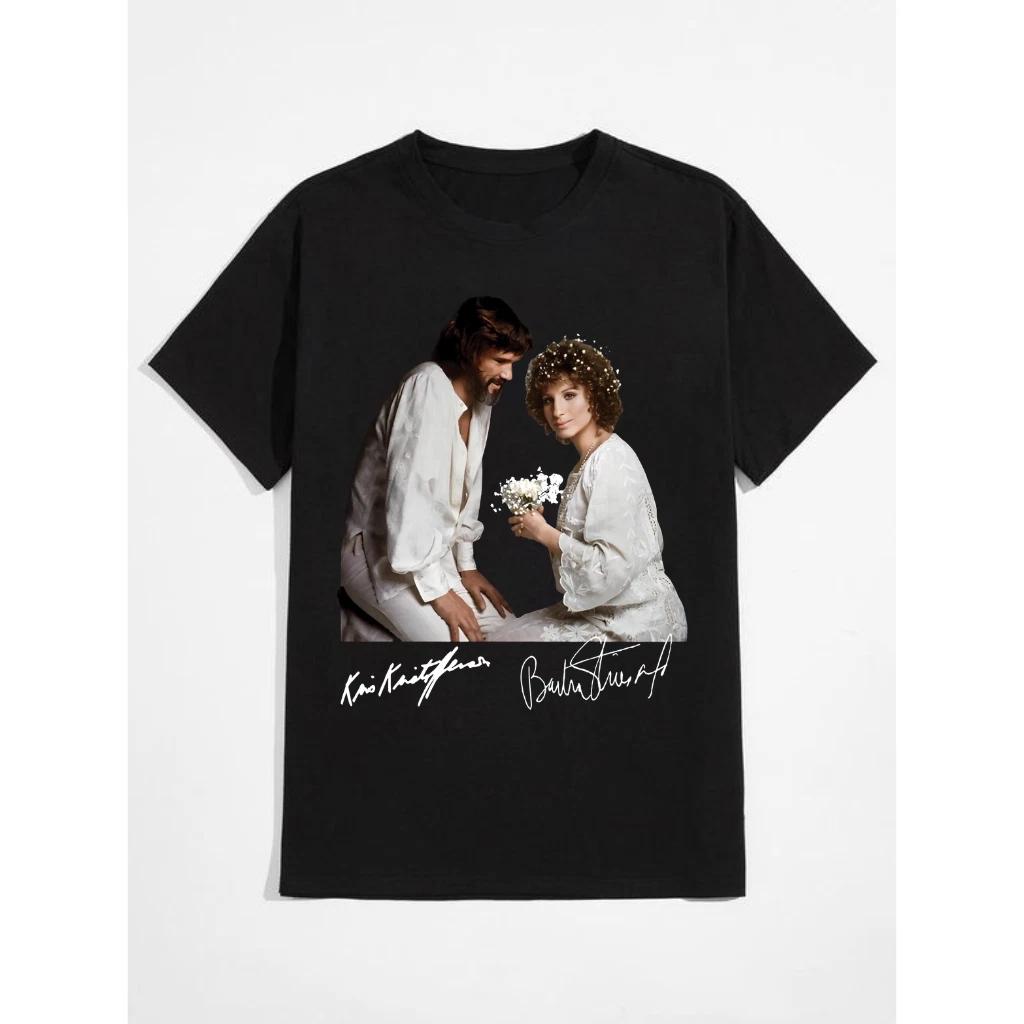 Kris Kristofferson & Barbra Streisand Signature Black Unisex T-Shirt – All Sizes L